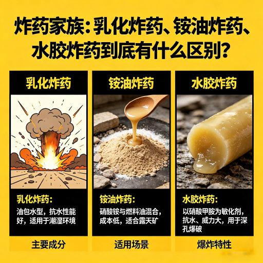 汕头炸药家族：乳化炸药、铵油炸药、水胶炸药到底有什么区别？